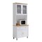 Contemporary Home Living 77.5" White Top and Bottom Enclosed Kitchen Cabinet